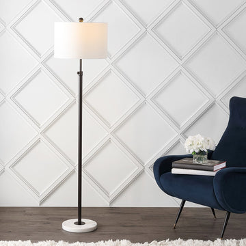 June 65" Adjustable Metal/Marble LED Floor Lamp - JONATHAN Y